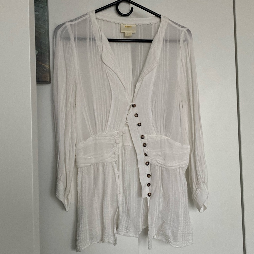 Anthropologie Button Down Long Sleeve Top